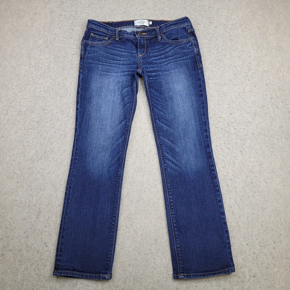 Abercrombie Fitch Stretch‎ Jeans Womens 4 Straight Leg Blue Dark Wash 29x26